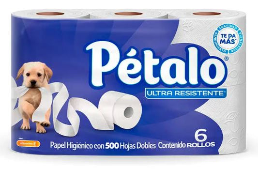 PAPEL DE BAÑO CON 6 ROLLOS